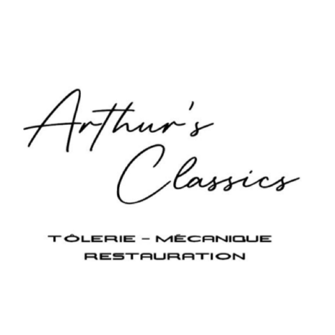 arthurs-classics-restauration-partenaire-dgd-liege.png Logo d'Arthur's Classics, spécialiste en tôlerie, mécanique et restauration, partenaire officiel du Distinguished Gentleman's Drive Liège 2025.