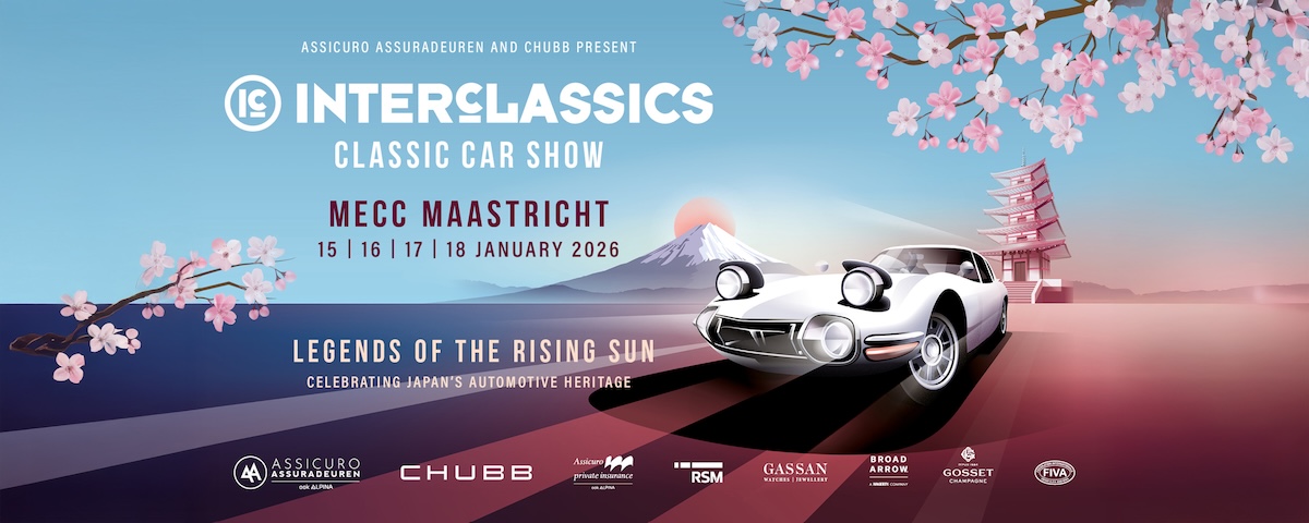 Voiture de collection exposée au salon Interclassics Maastricht 2026, à gagner via concours.